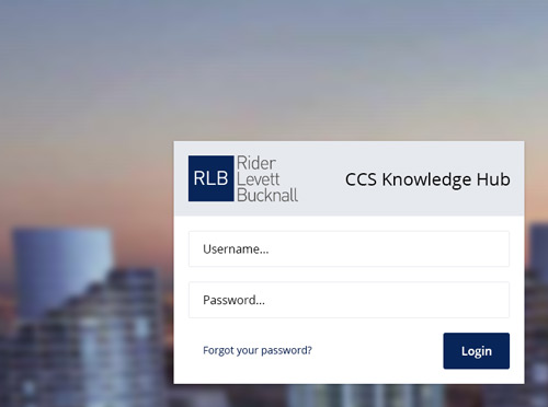 Screenshot of the CCS Knowledge Hub login screen