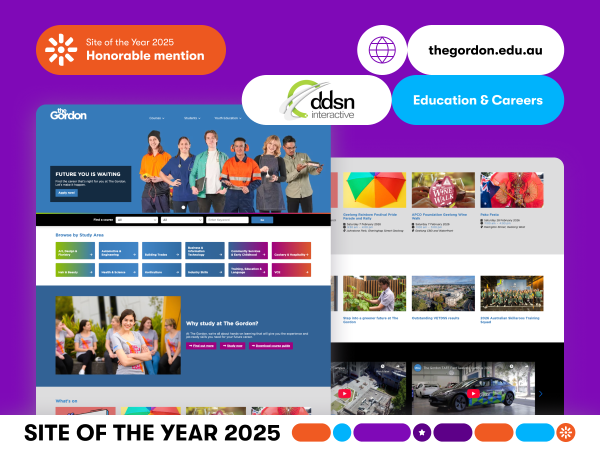 Graphic displaying the site of the year award from Kentico
