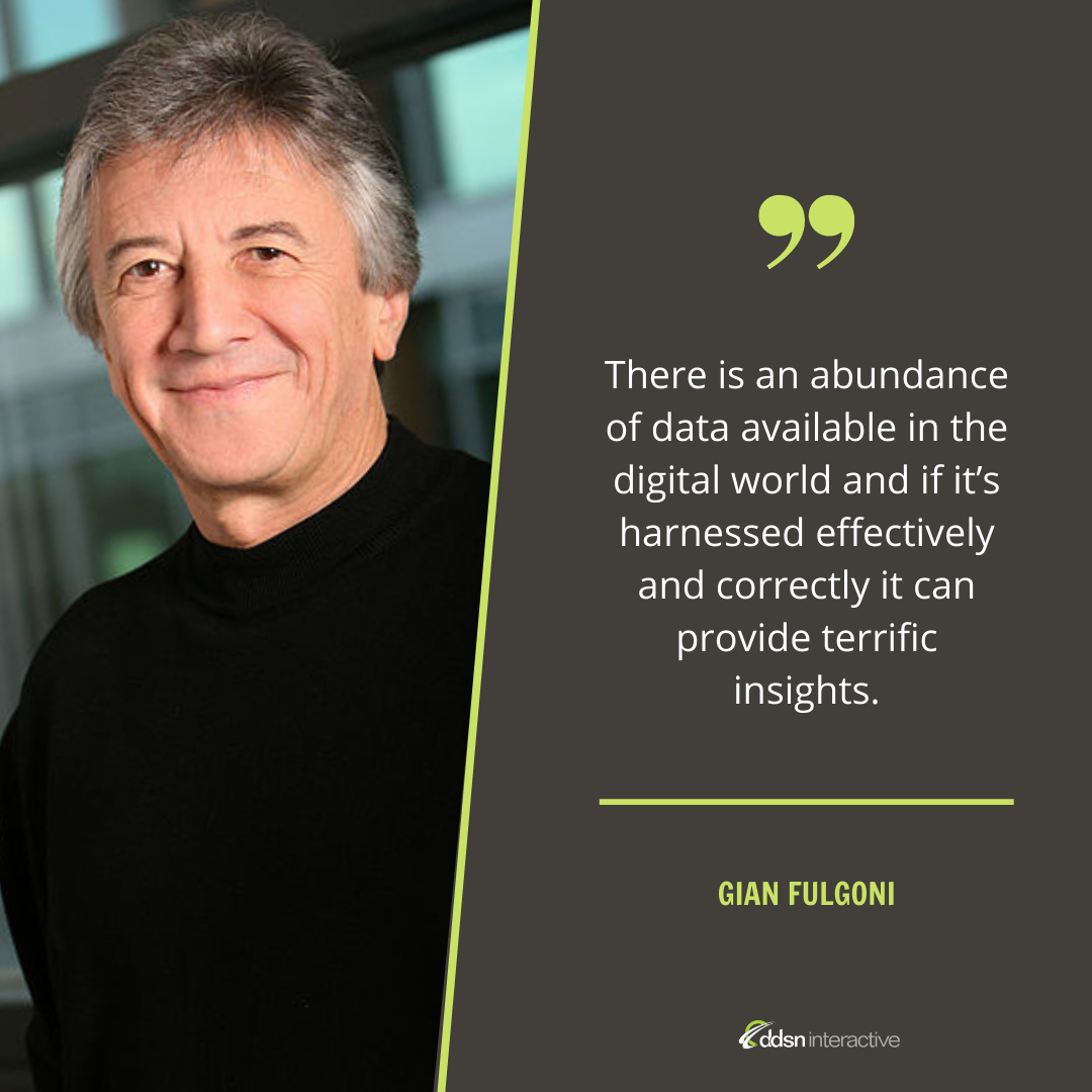 Graphic depicting Gian Fulgoni and his quote “There is an abundance of data available in the digital world and if it’s harnessed effectively and correctly it can provide terrific insights.”