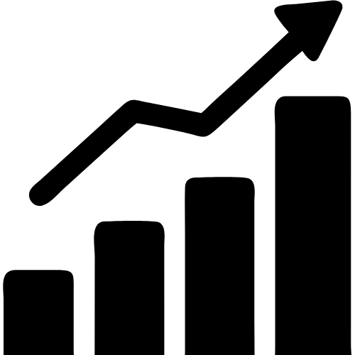 Upward graph icon 