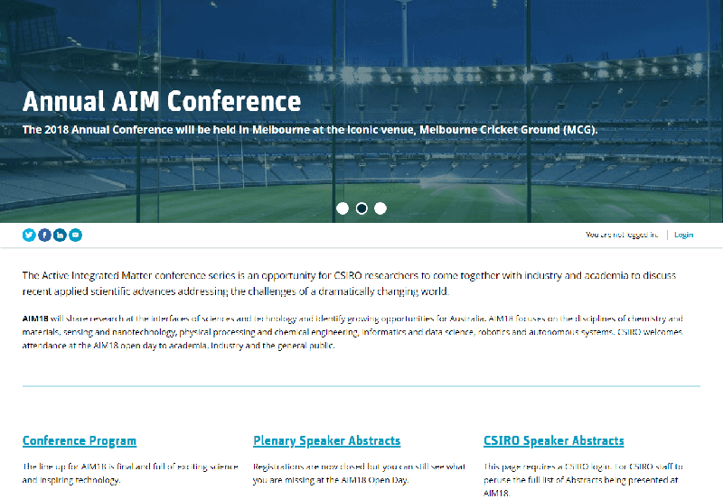 The CSIRO AIM annual conference home page.