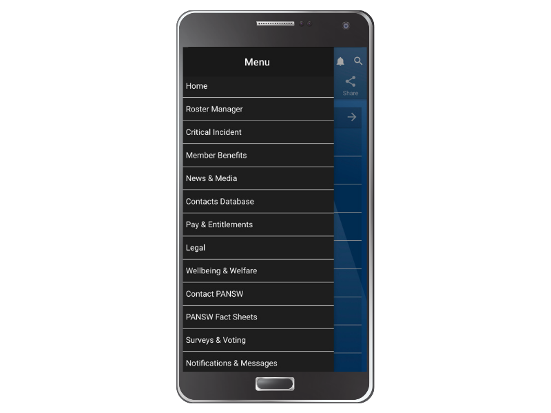 Police Association of NSW mobile application features