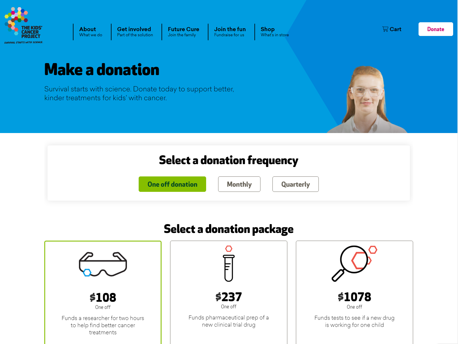 Active and dynamic donations feed with digital badges for donors