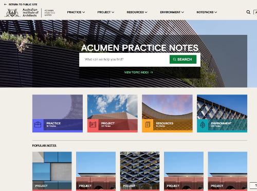 Acumen Practice Notes Homepage