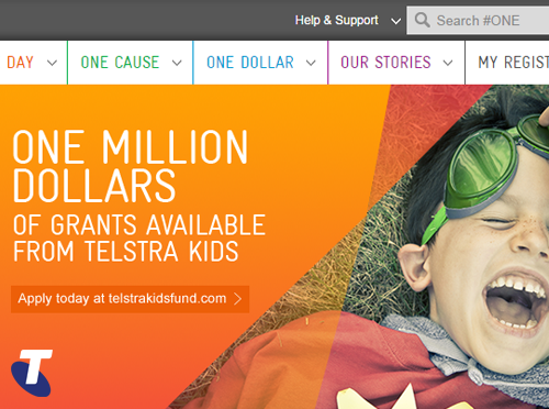 Screenshot of the Telstra #ONE portal home page