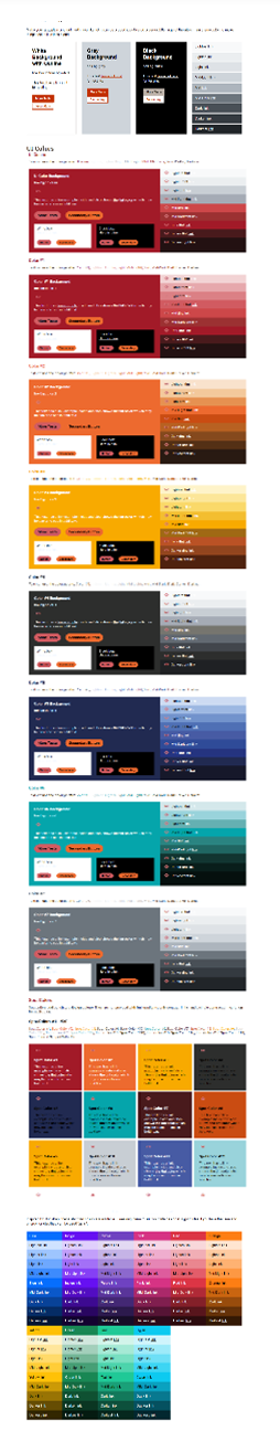 Acora CSS Framework colour palette as implemented on a recent project
